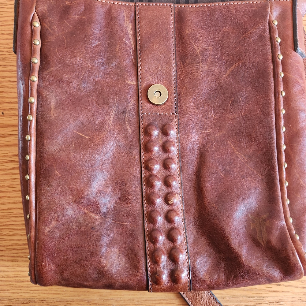 Frye Brown Leather Crossbody Shoulder Bag - Picture 12 of 16